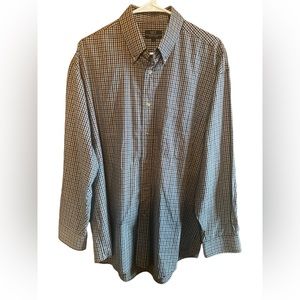 Men’s SRT (brown,red,blue,cream) Color Plaid Long Sleeve Shirt-‎ Size Large